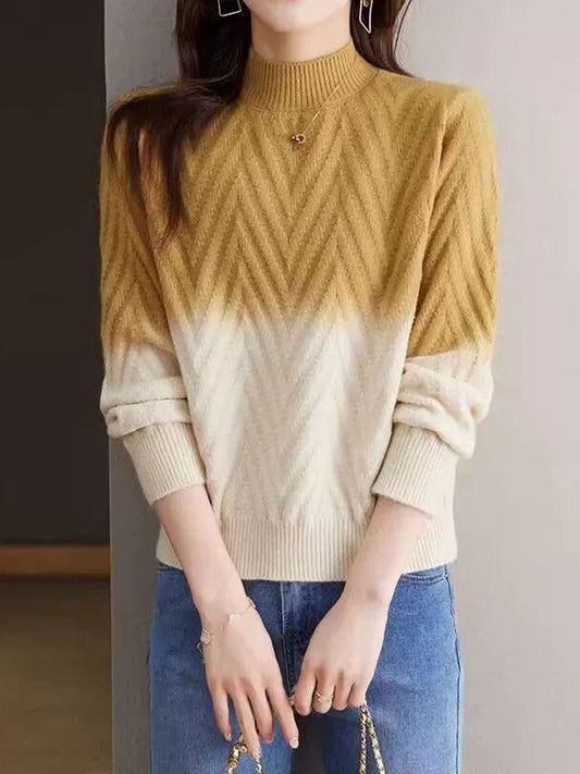 Ilysah Sweater | Classic Ombre Turtleneck Knit Sweater