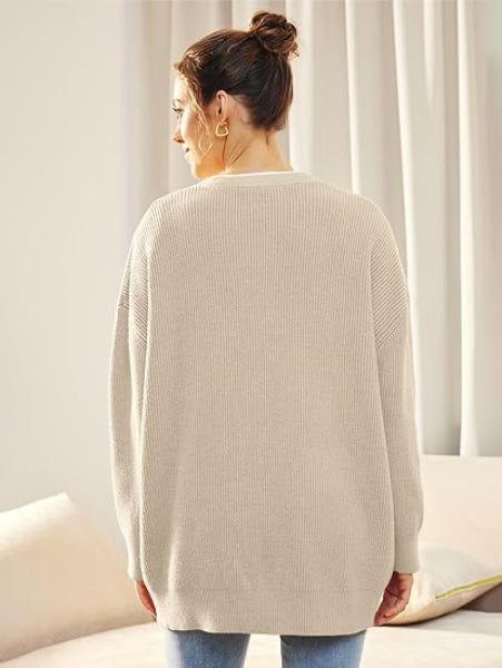 Parvinder Cardigan | Women's Autumn Oversized V-Neck Button Cardigan