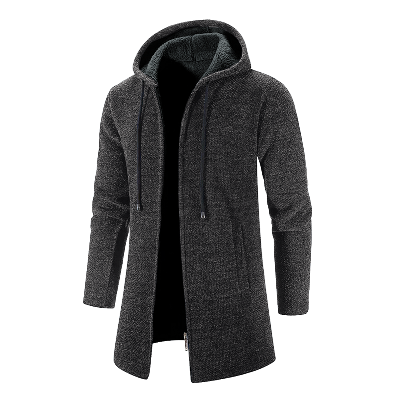 Finbar Men's Jacket | Hooded Mid-Length Wool Jacket