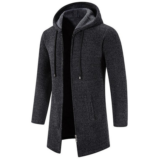 Finbar Men's Jacket | Hooded Mid-Length Wool Jacket