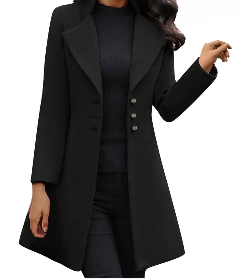 Harlene Coat | Italian Wool Long Sleeve Winter Coat