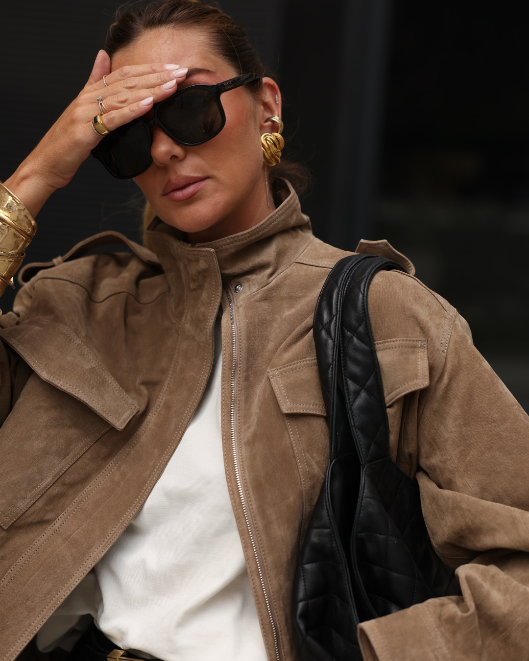 Rasma Jacket | Women's Autumn Khaki Suede Jacket