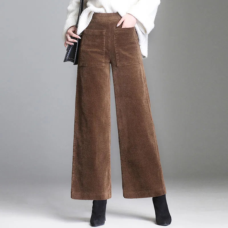 Olivia Trousers | Elegant Wide-Leg Corduroy Pants