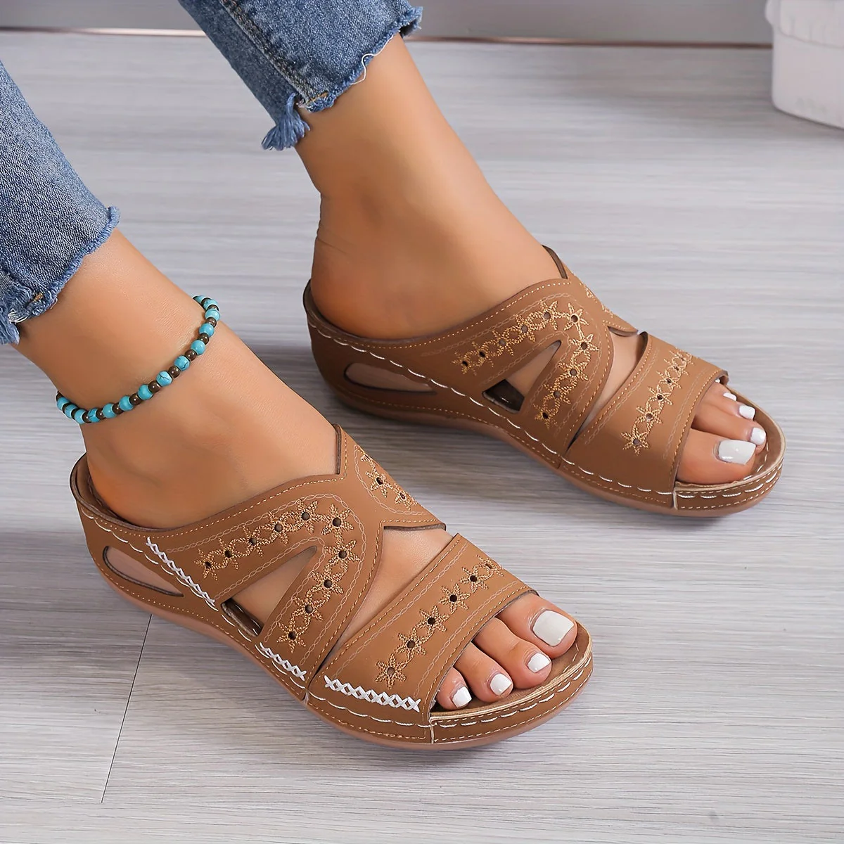 Brooke Comfort Sandals | Supportive Open-Toe Wedge Sandals for Women