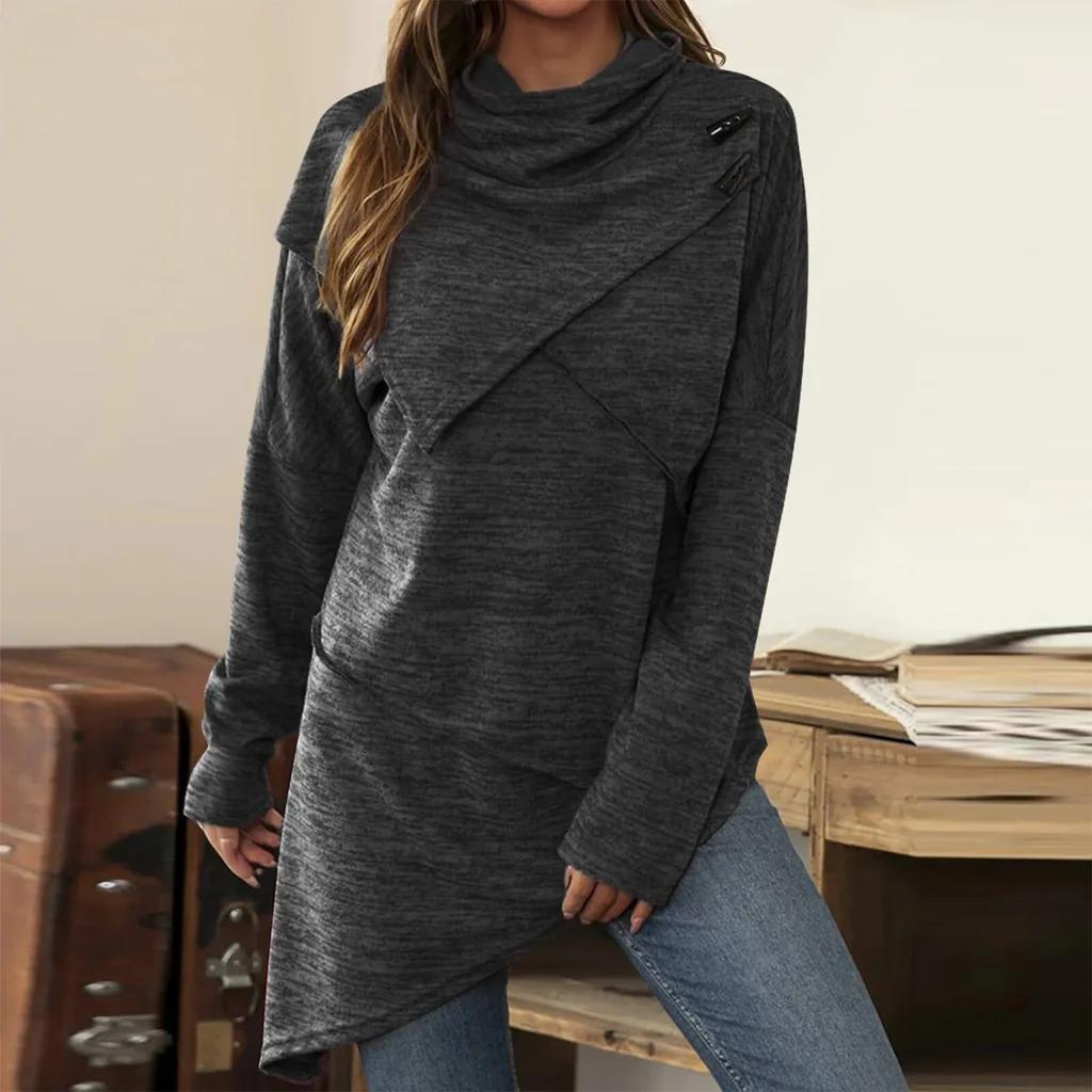 Fawn Turtleneck Sweater | Asymmetric Hem & Casual Fit