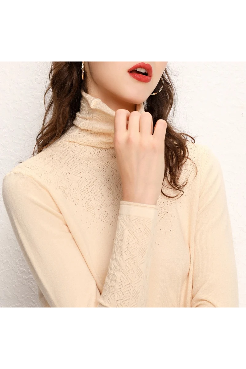 Ivy Turtleneck | Cozy Jacquard Fleece Women's Turtleneck Sweater