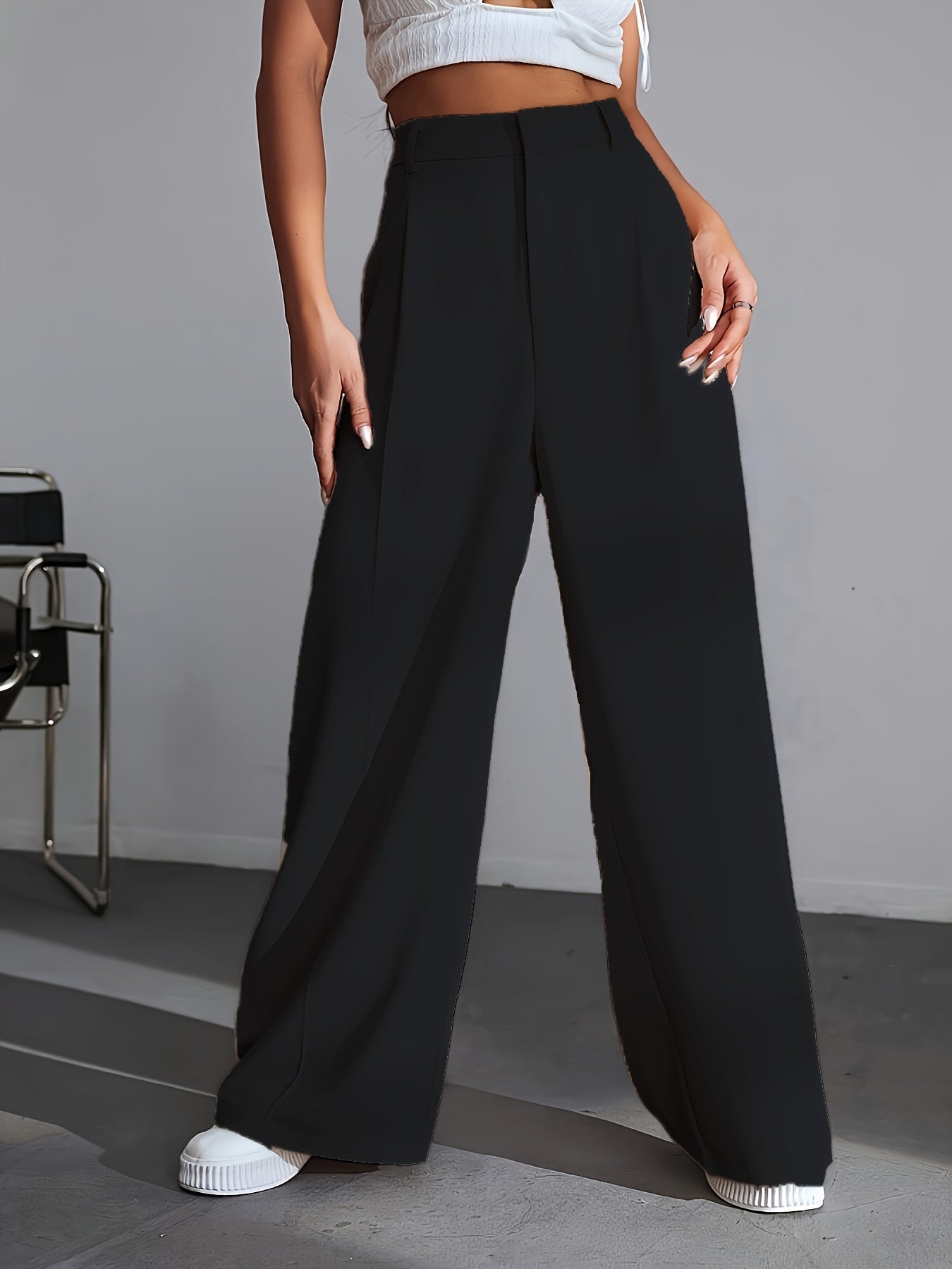 Indran Pants | Wide-Leg High-Waisted Trousers