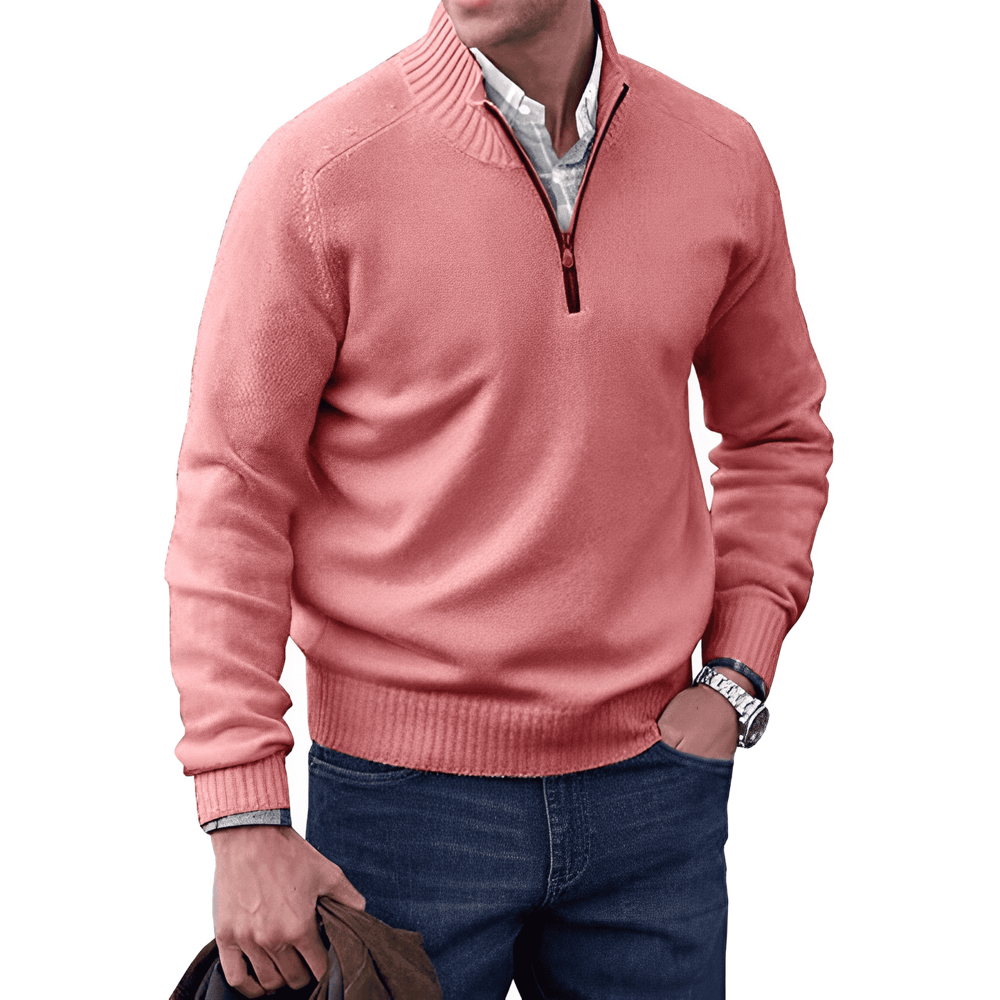 Faelan Men's Sweater | Cashmere Quarter Zip Pullover