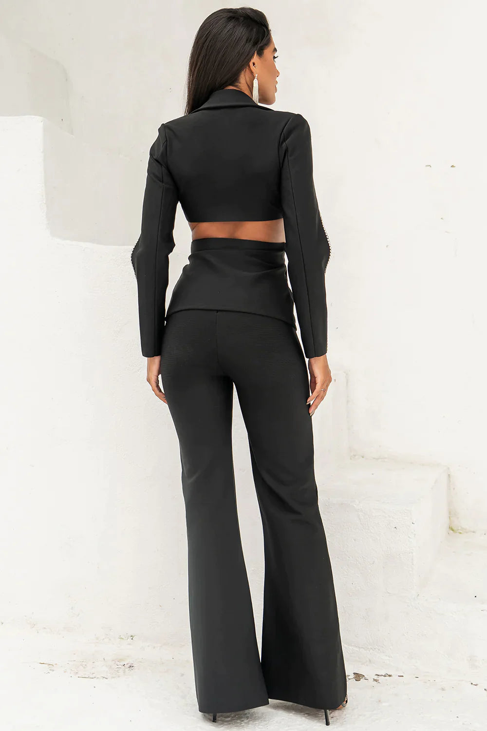 Ailona Blazer and Trousers Set | Luxurious Black Blazer & Trousers