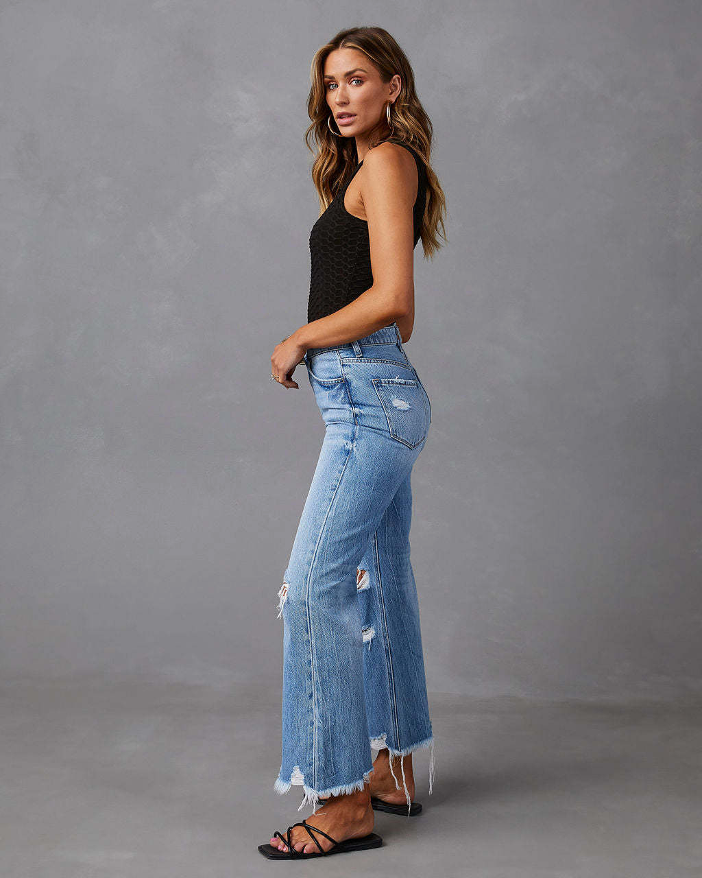 Amalie High Waist Jeans | Distressed Skinny Fit for Women