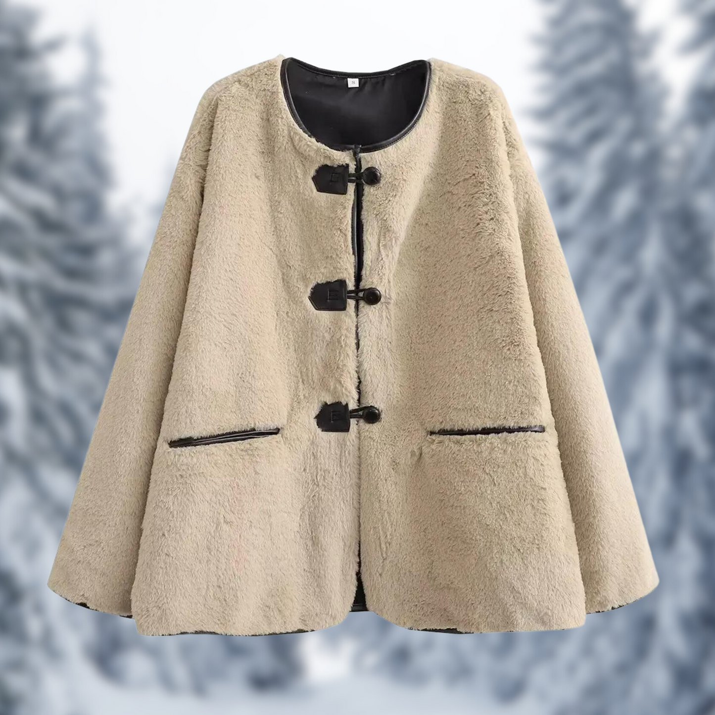 Ara Coat | Warm Faux Fur Toggle Coat