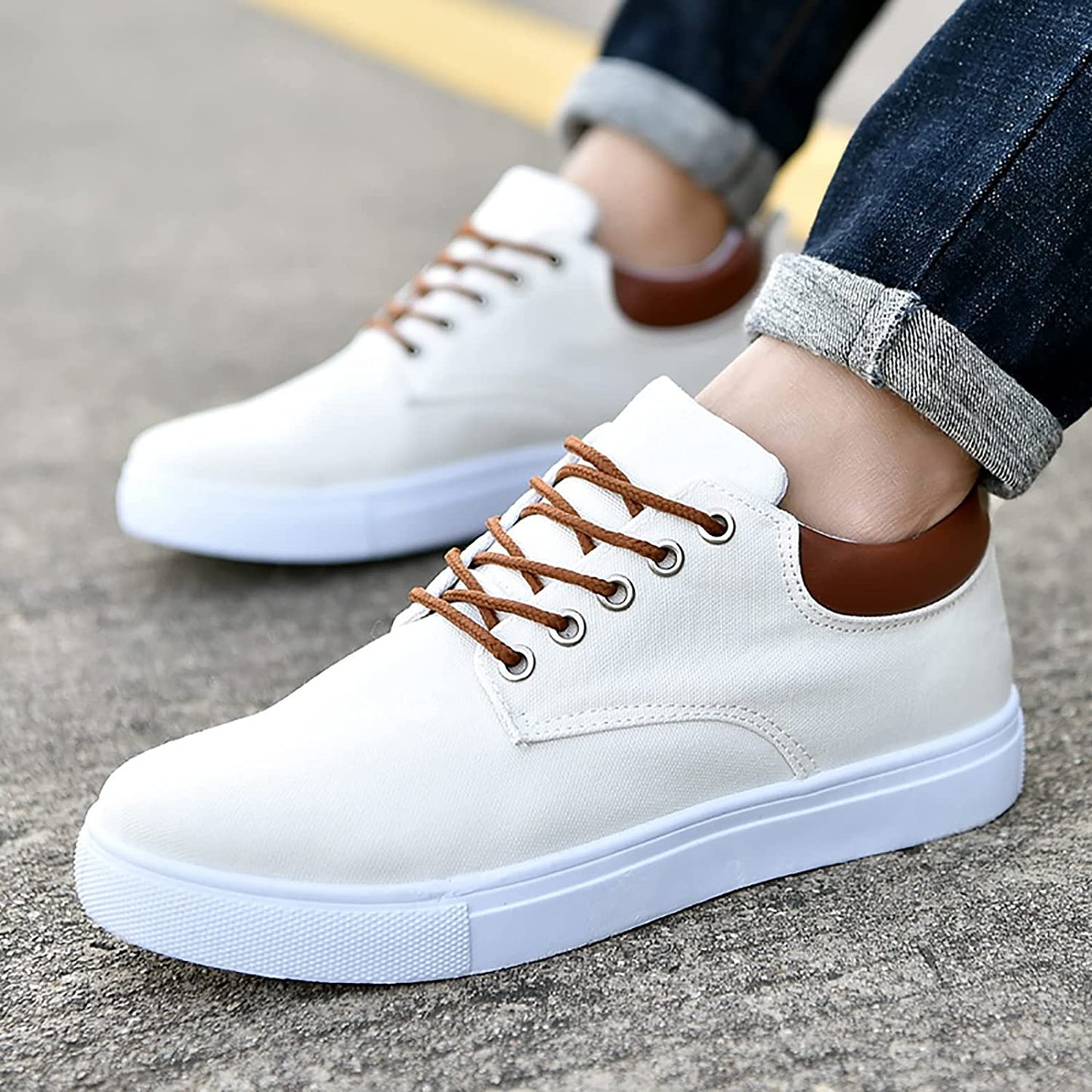 Udell Shoes | Men's Canvas Sneakers with White Sole