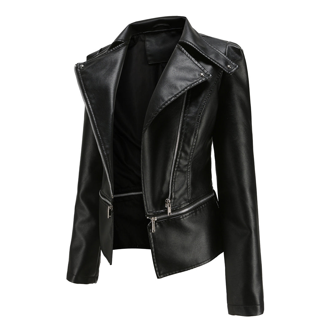 Jette Jacket | Stylish Black Faux Leather Jacket