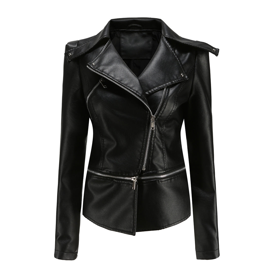 Jette Jacket | Stylish Black Faux Leather Jacket