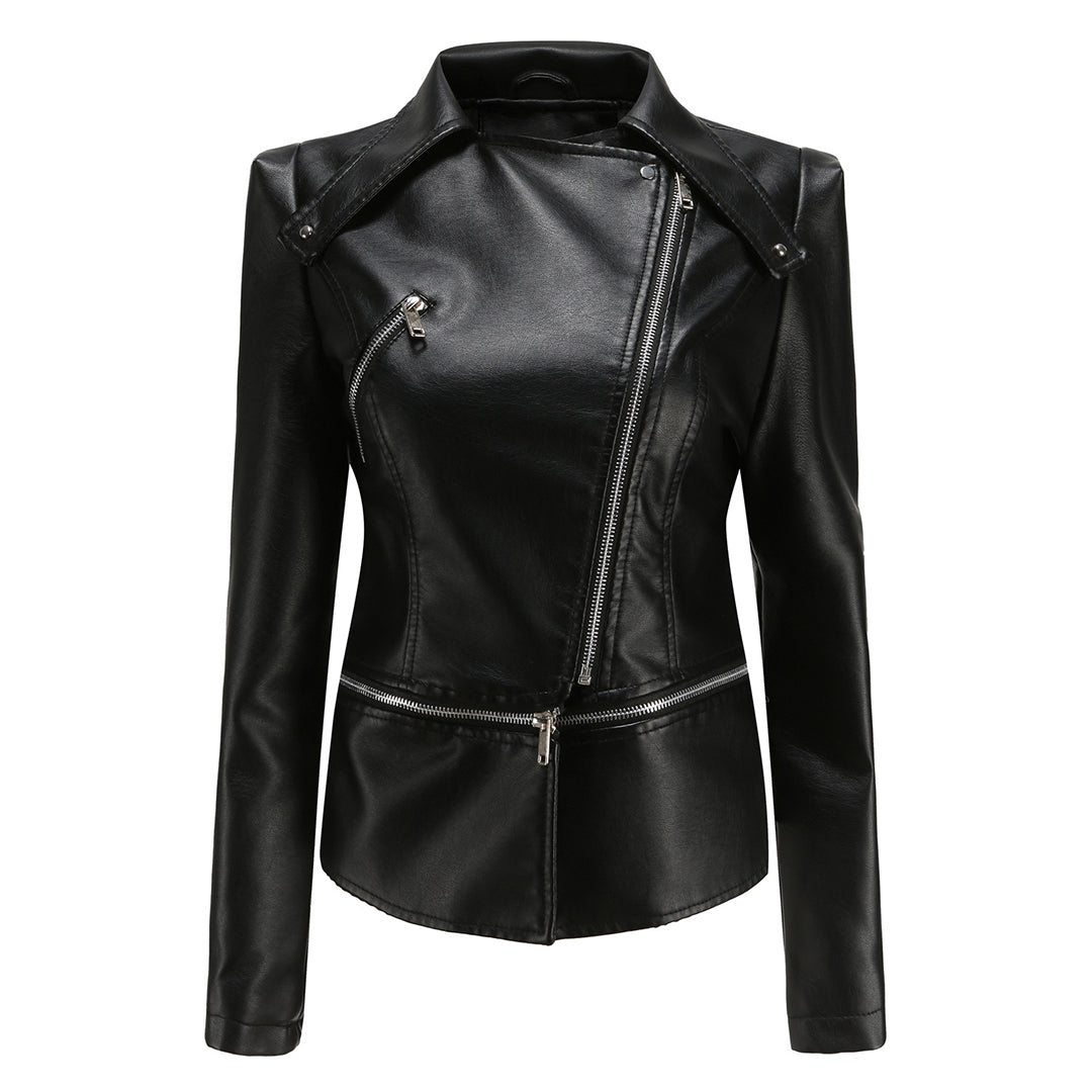 Jette Jacket | Stylish Black Faux Leather Jacket