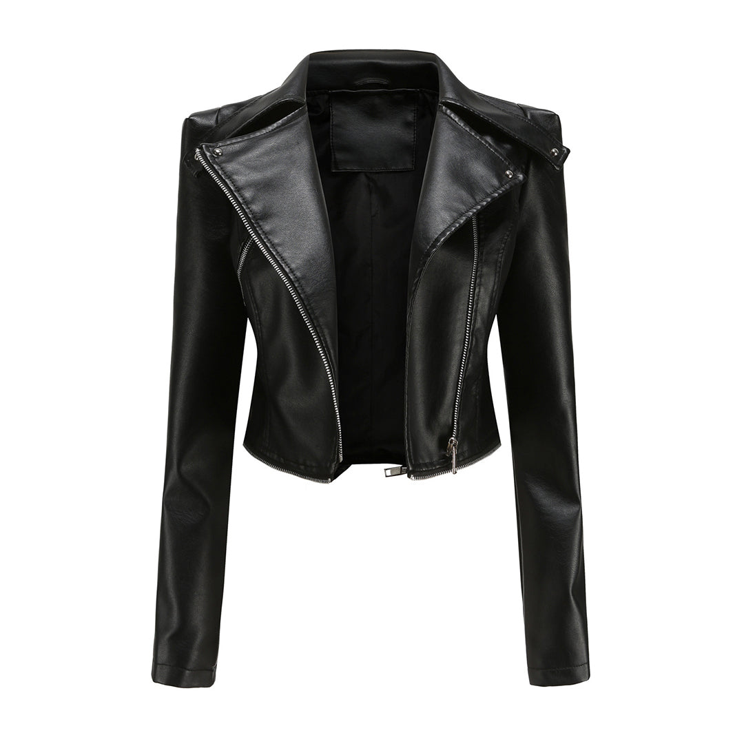 Jette Jacket | Stylish Black Faux Leather Jacket