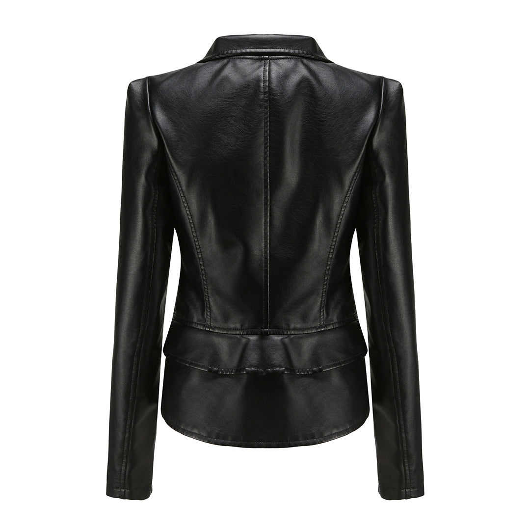 Jette Jacket | Stylish Black Faux Leather Jacket