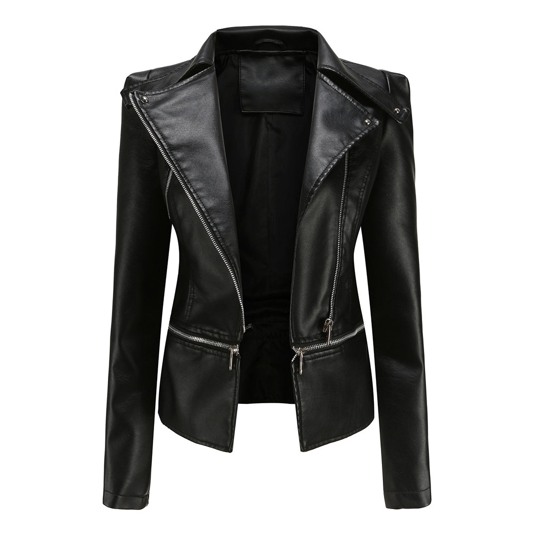 Jette Jacket | Stylish Black Faux Leather Jacket