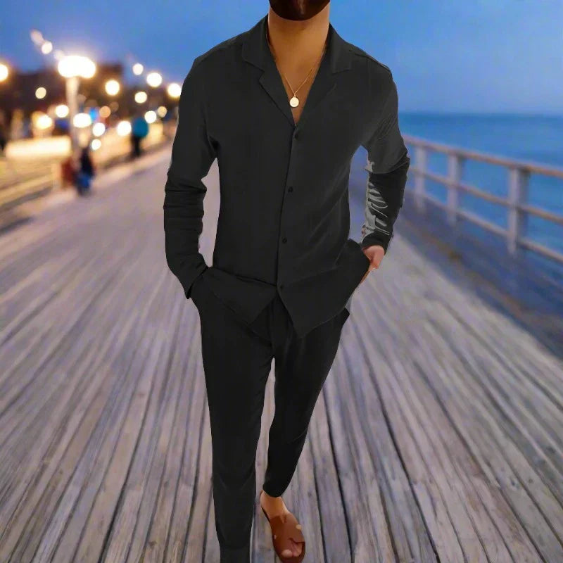 Xavier Linen Set | Men’s Linen Shirt and Pants Two-Piece Outfit