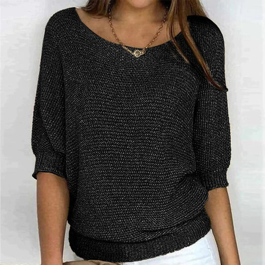 Paloma Jumper | Women's Autumn Solid Knit Short Sleeve Jumper