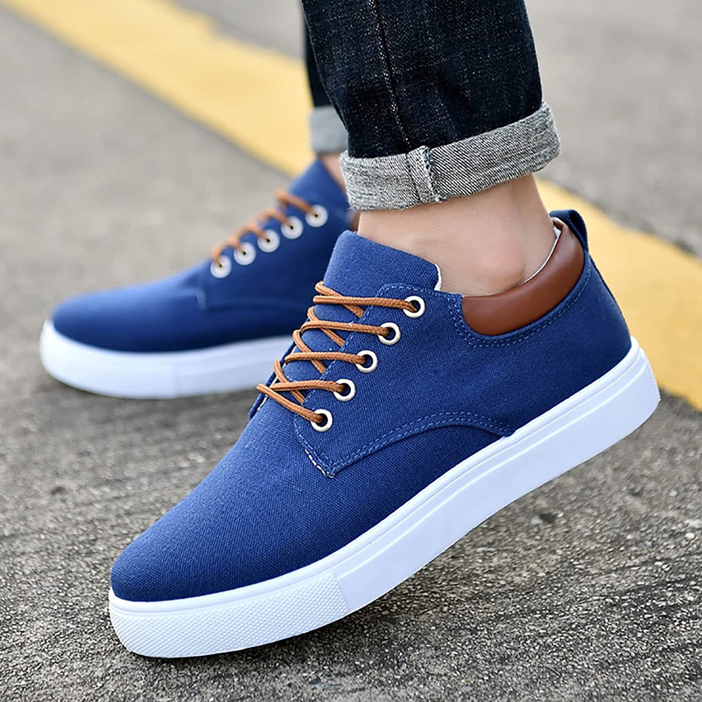 Udell Shoes | Men's Canvas Sneakers with White Sole