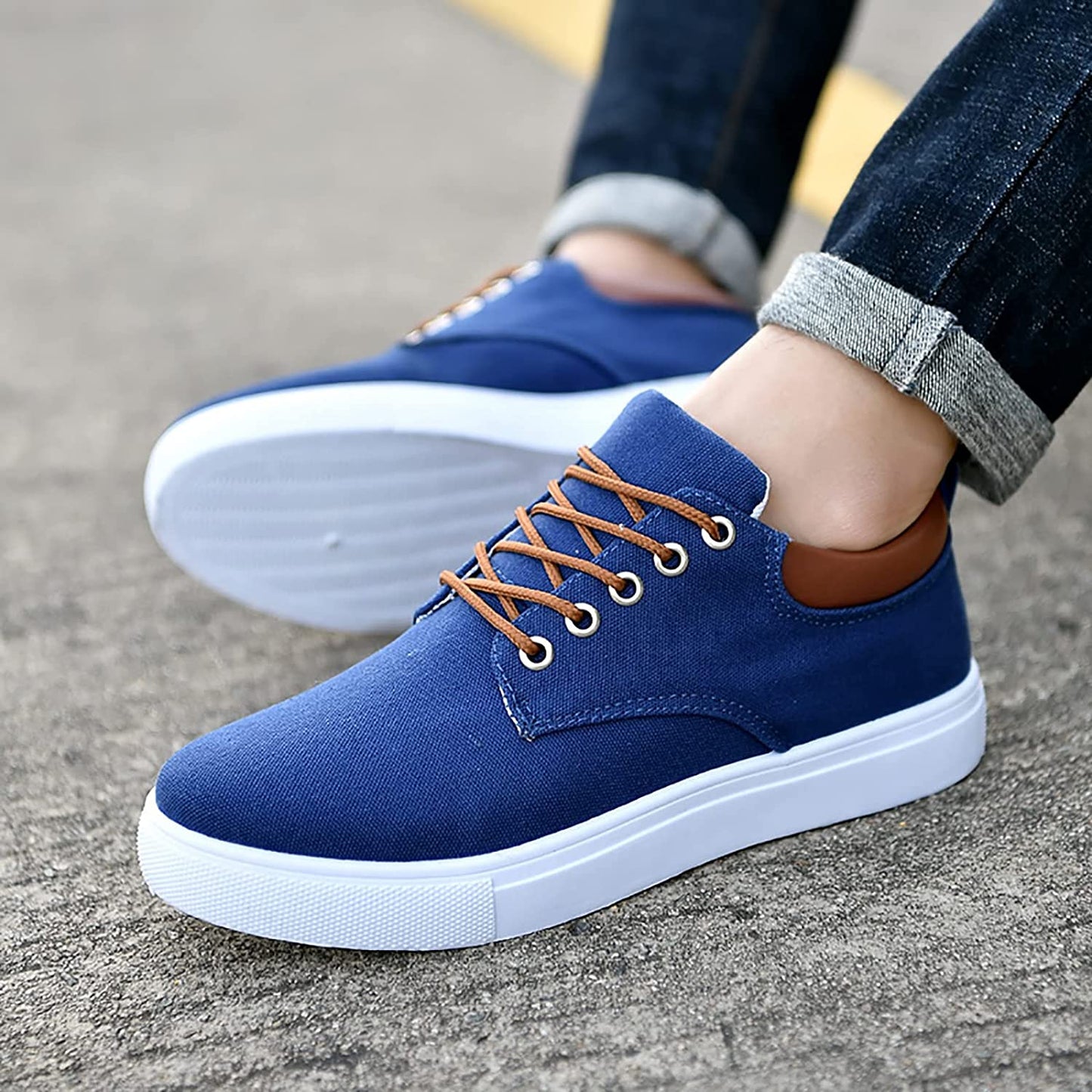 Udell Shoes | Men's Canvas Sneakers with White Sole