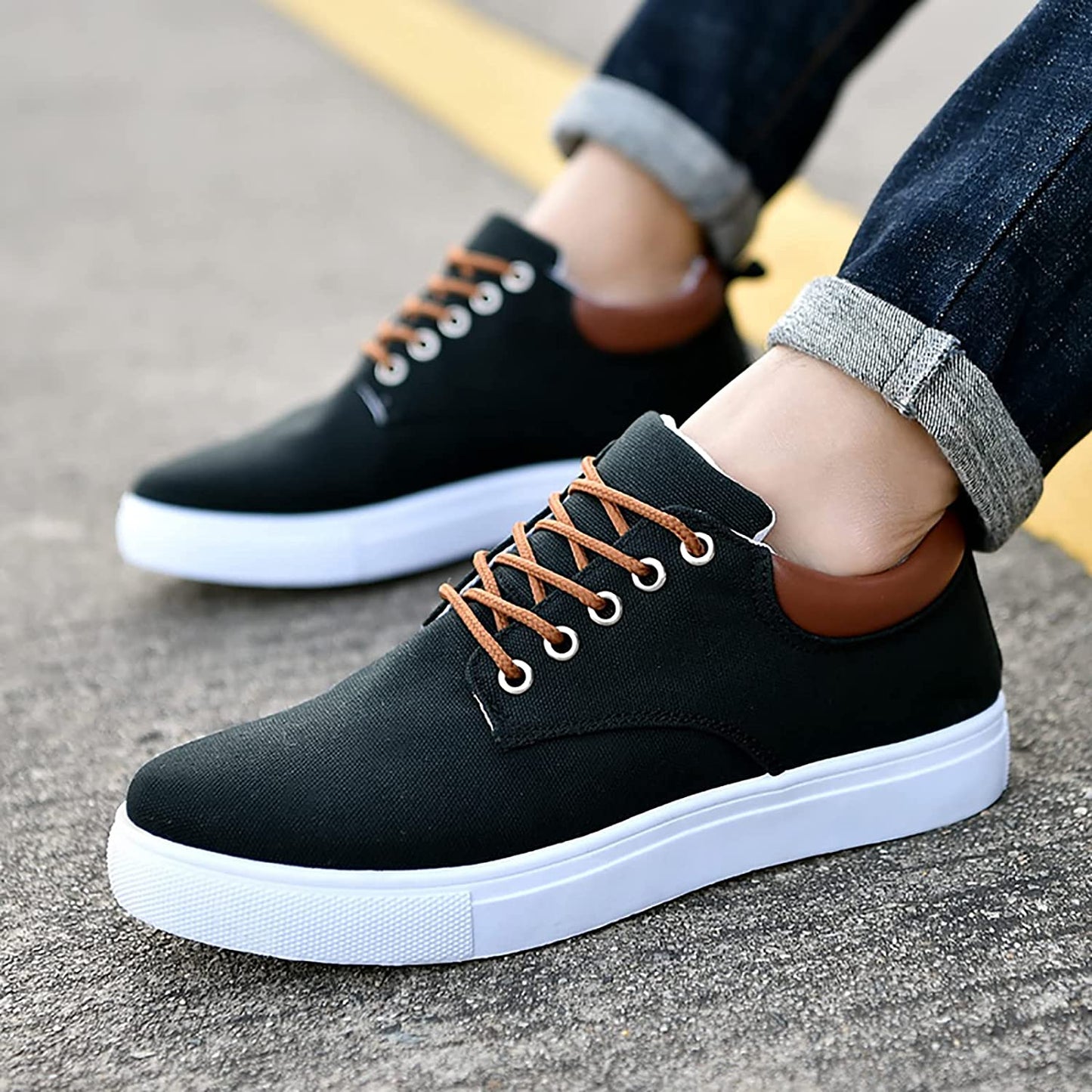 Udell Shoes | Men's Canvas Sneakers with White Sole