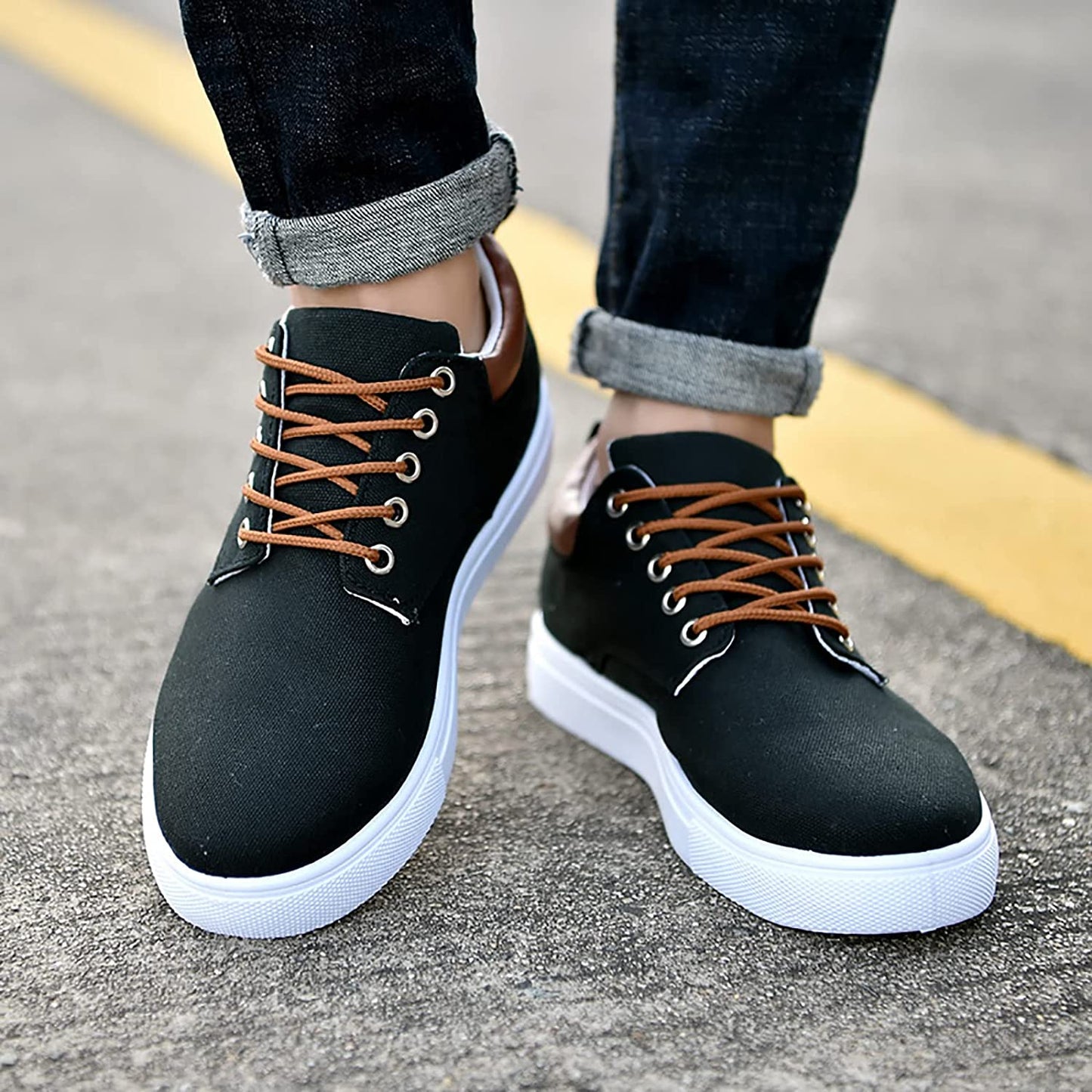 Udell Shoes | Men's Canvas Sneakers with White Sole