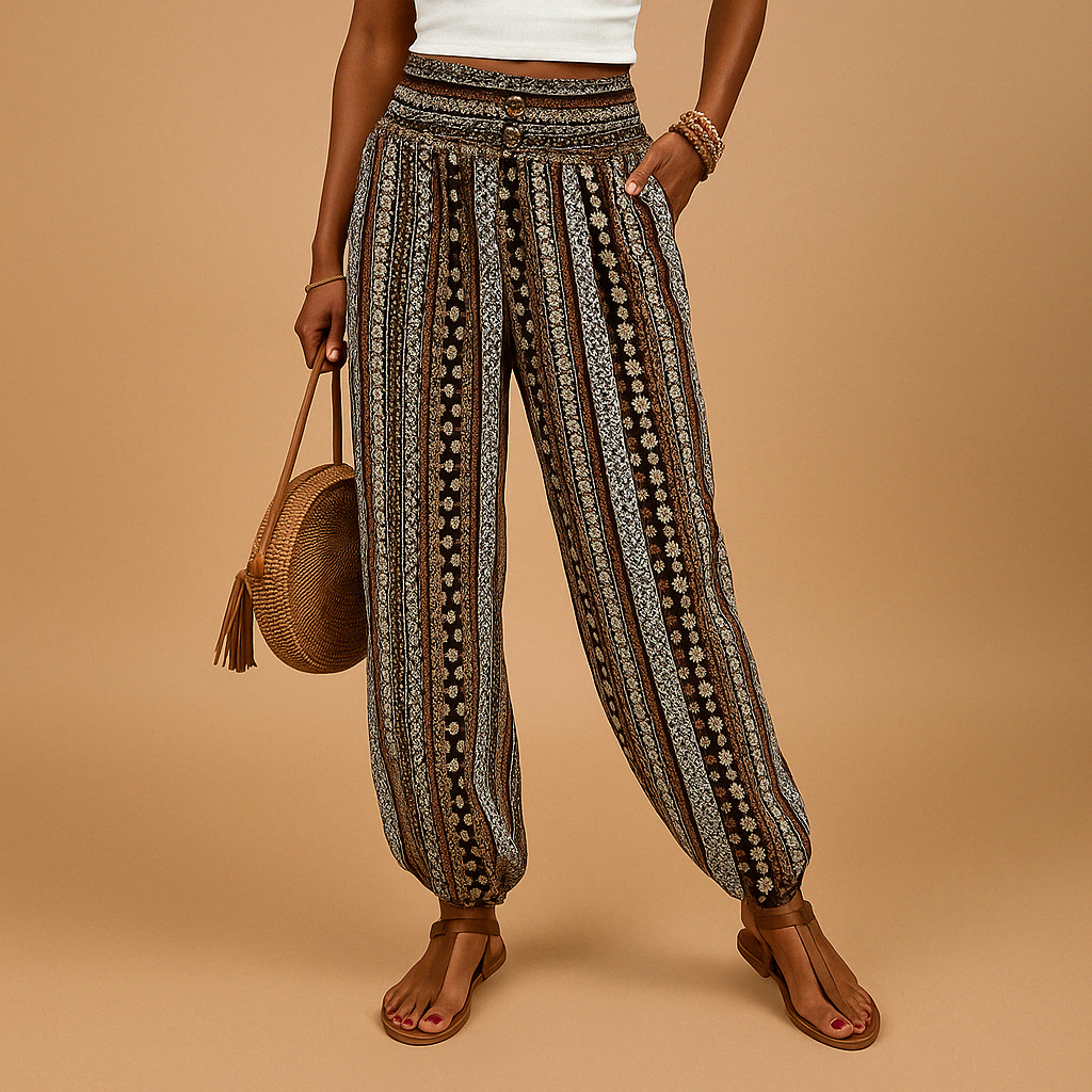 Civenya Trousers | High-Waisted Wide-Leg Pants for Women with Front Pleats