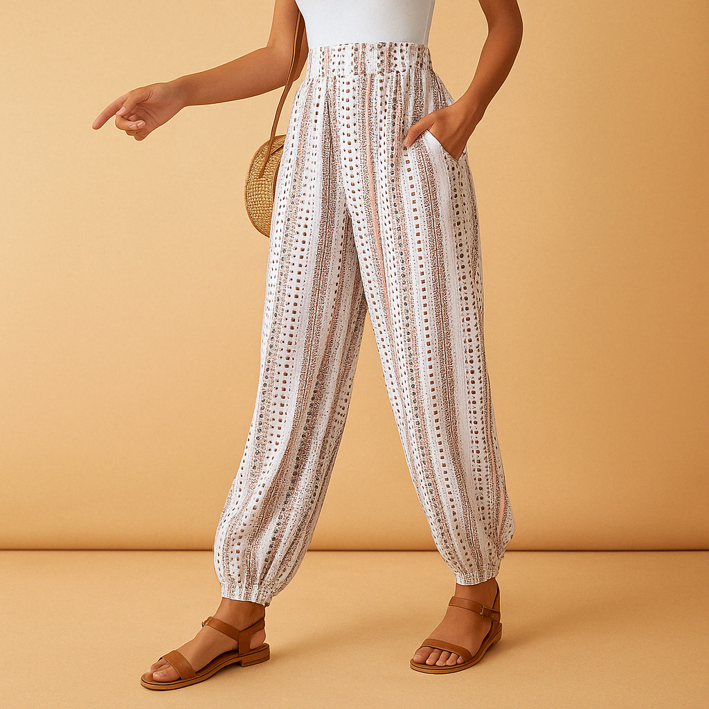 Civenya Trousers | High-Waisted Wide-Leg Pants for Women with Front Pleats