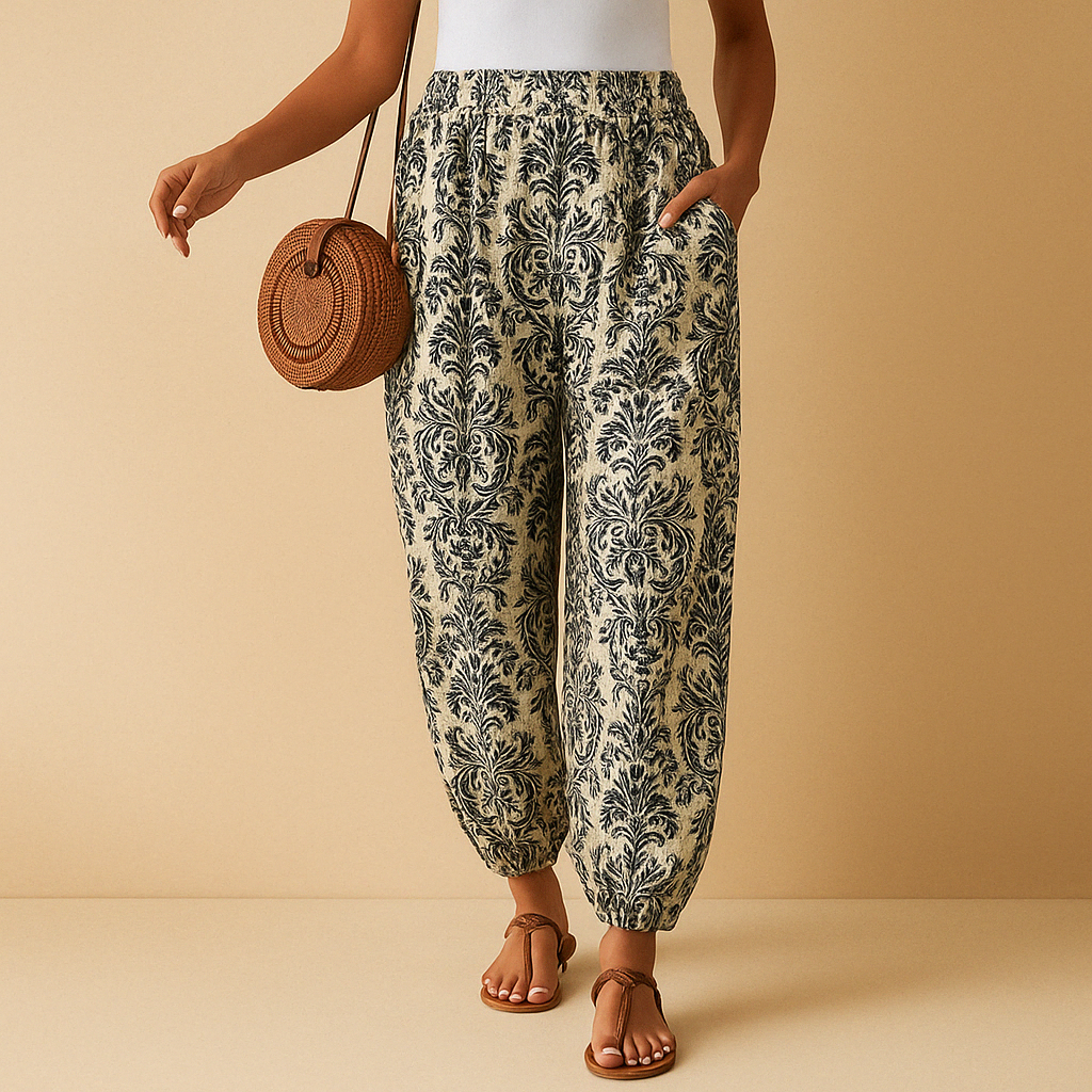 Civenya Trousers | High-Waisted Wide-Leg Pants for Women with Front Pleats