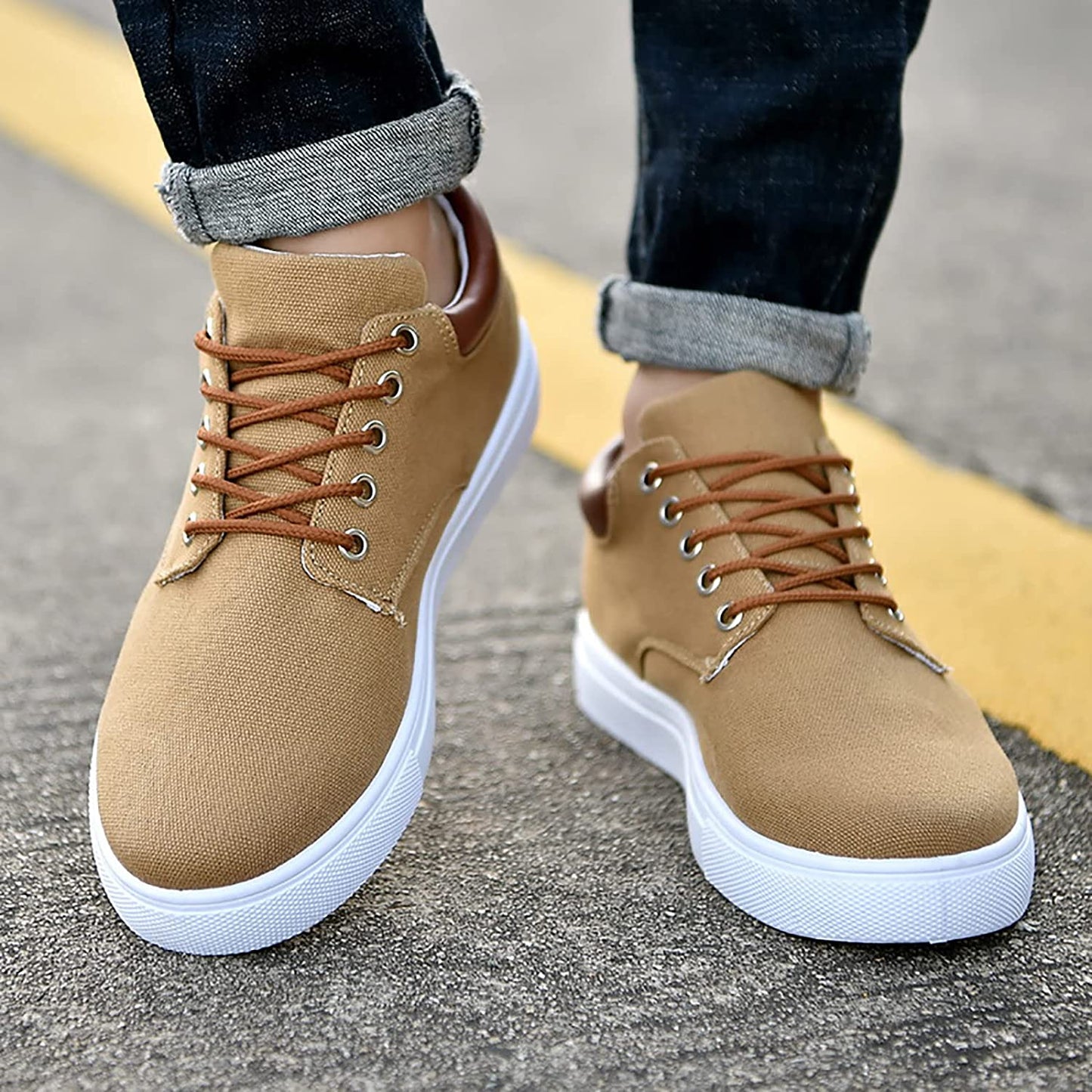 Udell Shoes | Men's Canvas Sneakers with White Sole