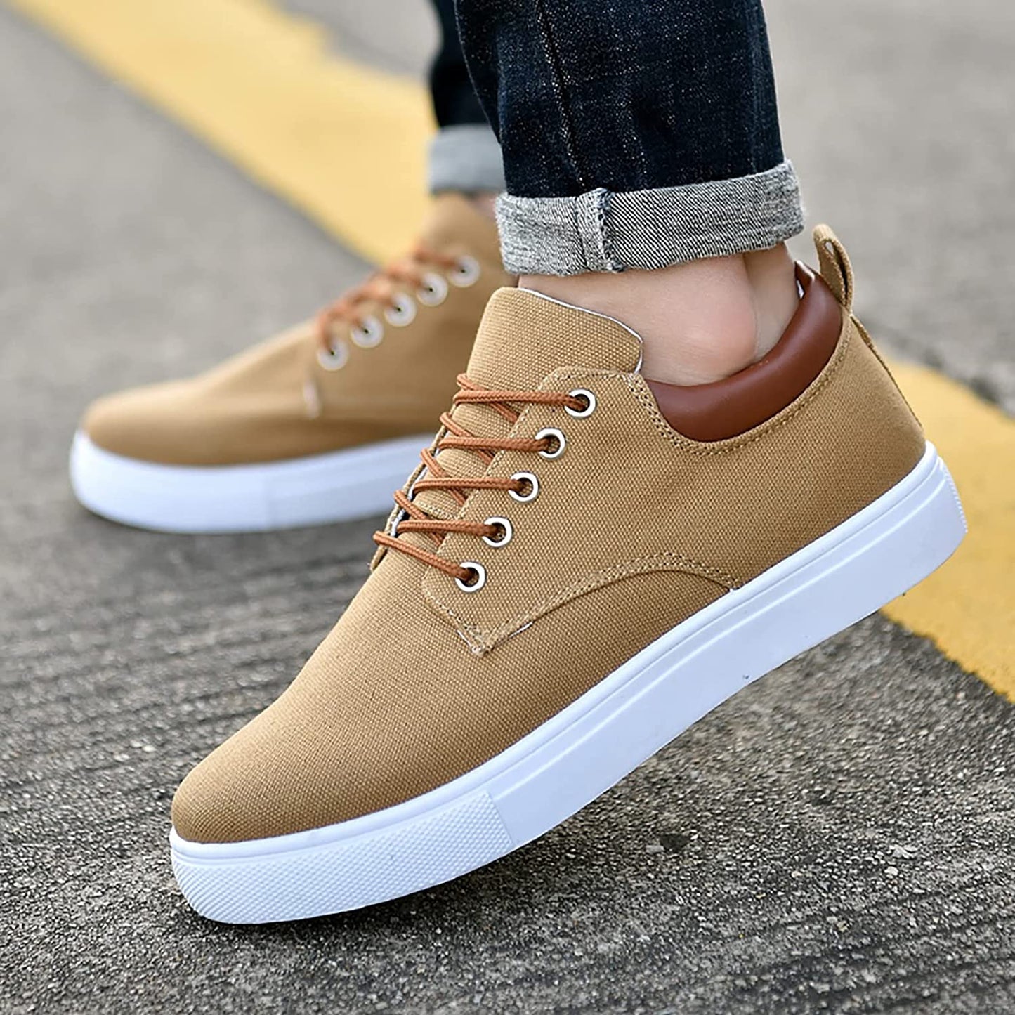 Udell Shoes | Men's Canvas Sneakers with White Sole