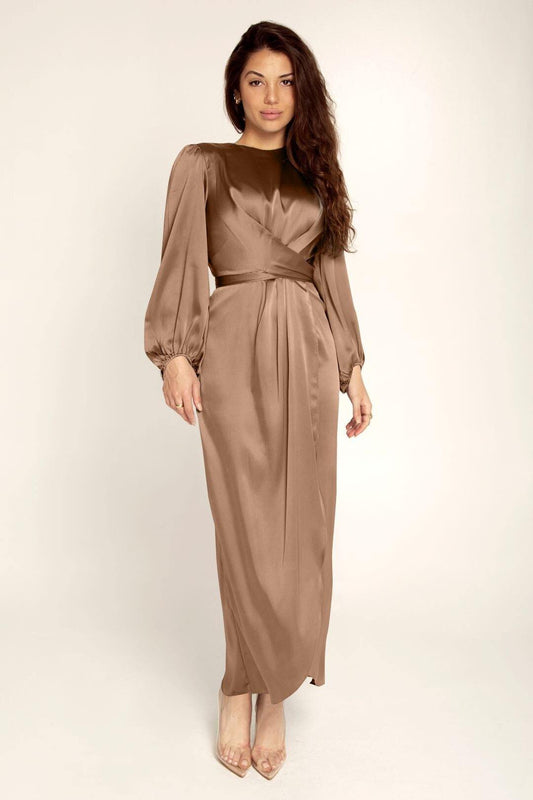 Federica Dress | Satin Long Elegant Gown