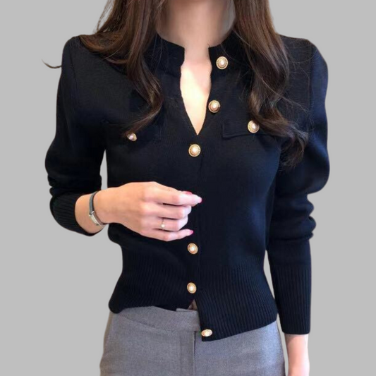Rea Cardigan | Women’s Autumn Elegant Button-Up Knit Cardigan