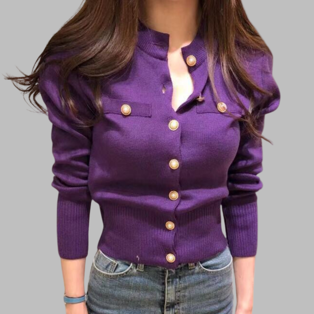 Rea Cardigan | Women’s Autumn Elegant Button-Up Knit Cardigan