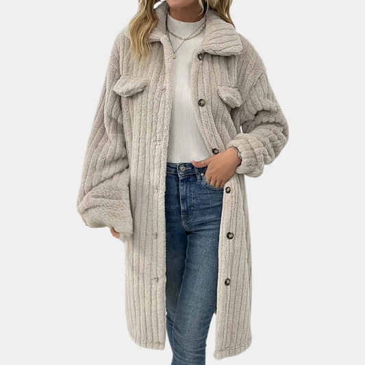 Isadora Coat | Women's Cozy Longline Sherpa Coat