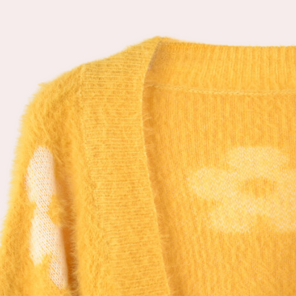 Paquita Cardigan | Women's Autumn Cropped Floral Knit Cardigan