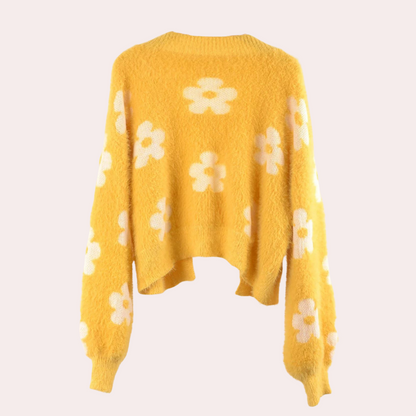 Paquita Cardigan | Women's Autumn Cropped Floral Knit Cardigan