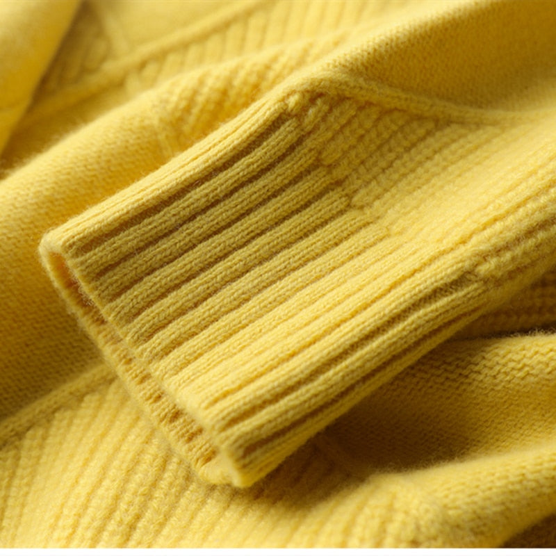 Ginny Sweater | Geometric Pattern Turtleneck Sweater
