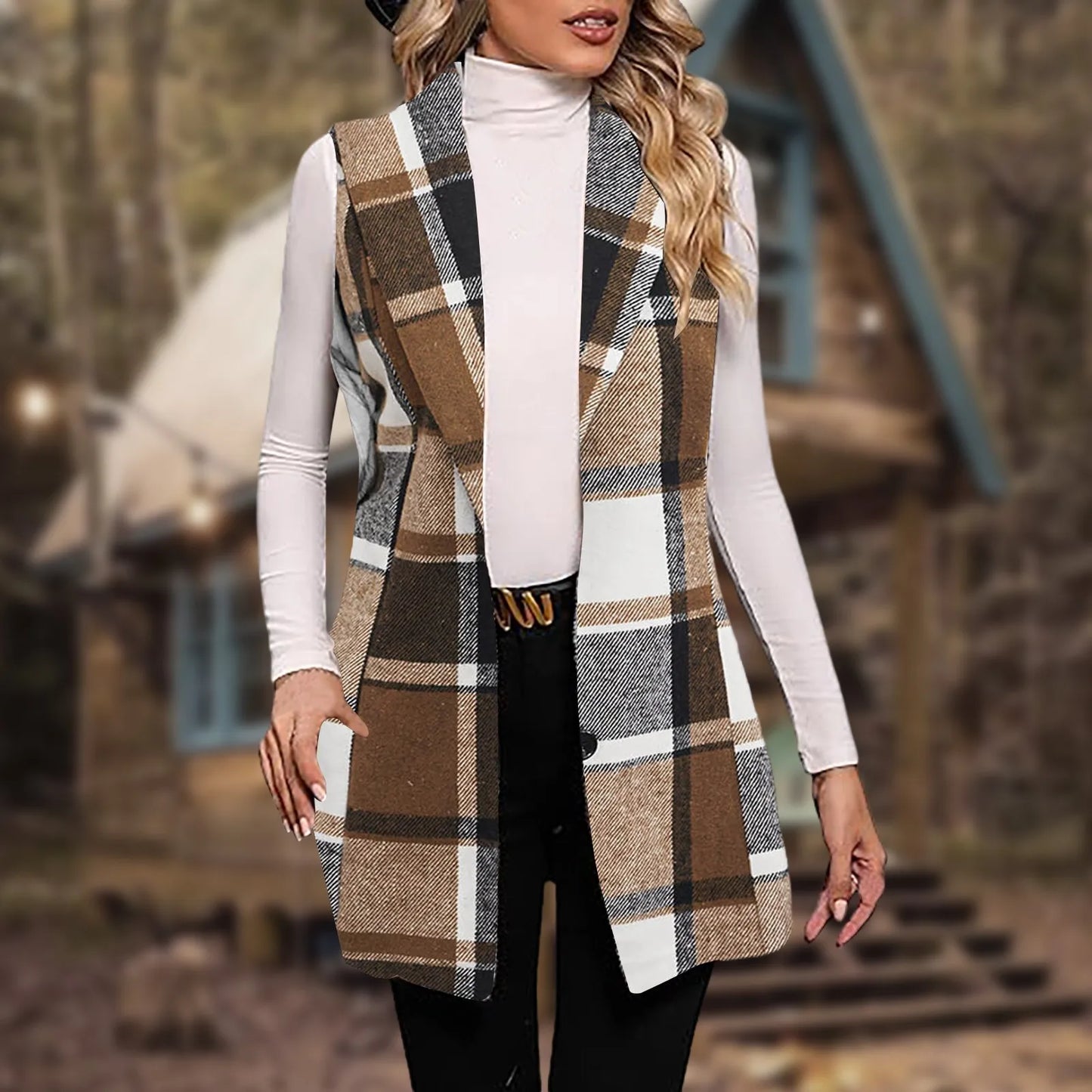 Joretta   Women's Long Plaid Cardigan | Stylish & Cozy Layer