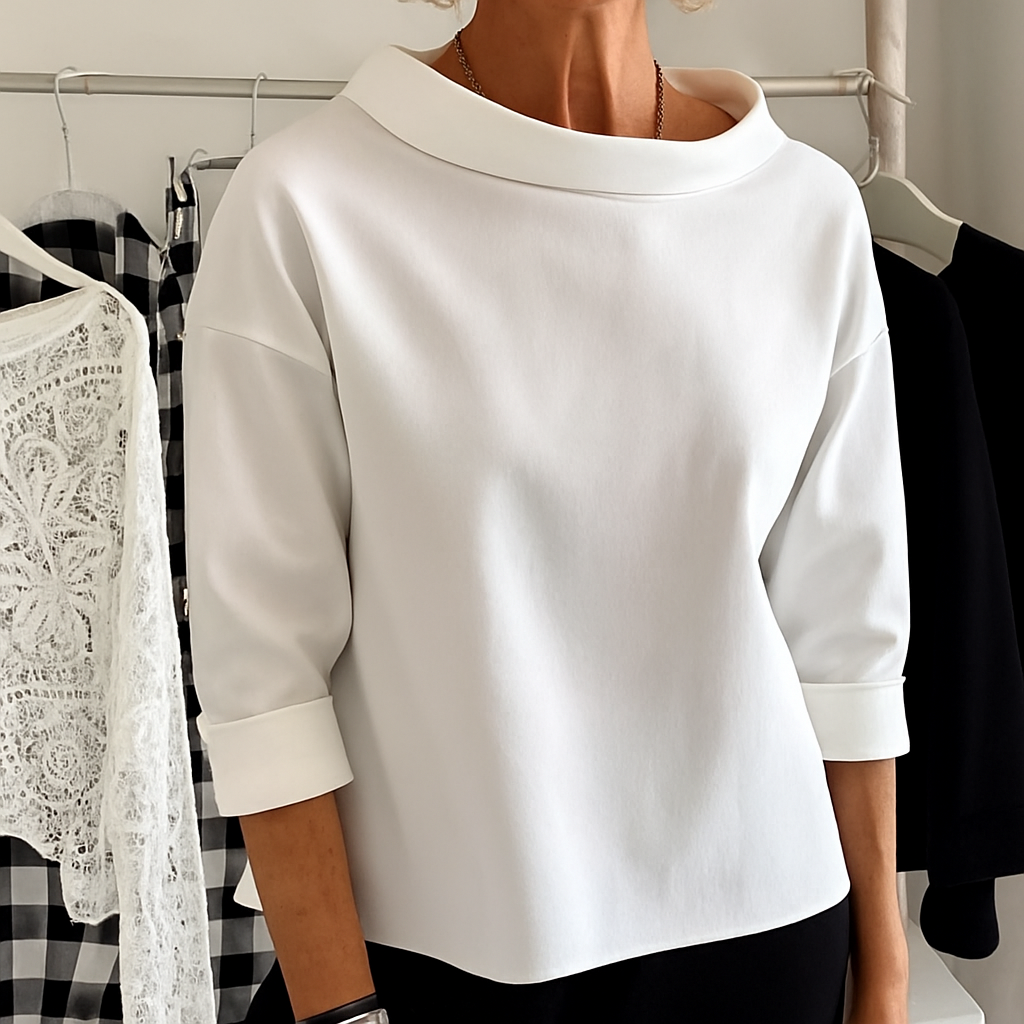 Pax Top | Women's Autumn Casual Wide Lapel Half Turtleneck