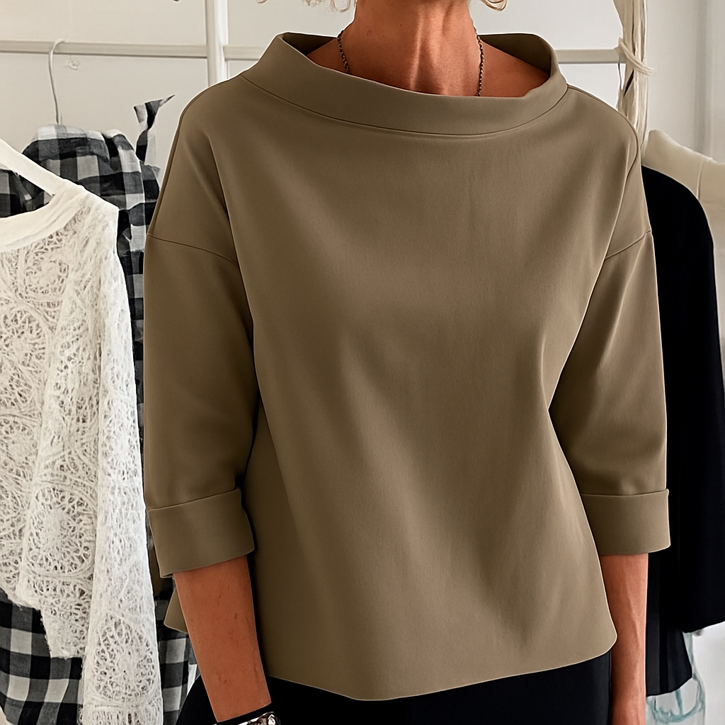 Pax Top | Women's Autumn Casual Wide Lapel Half Turtleneck