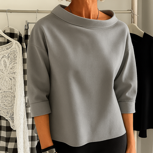 Pax Top | Women's Autumn Casual Wide Lapel Half Turtleneck