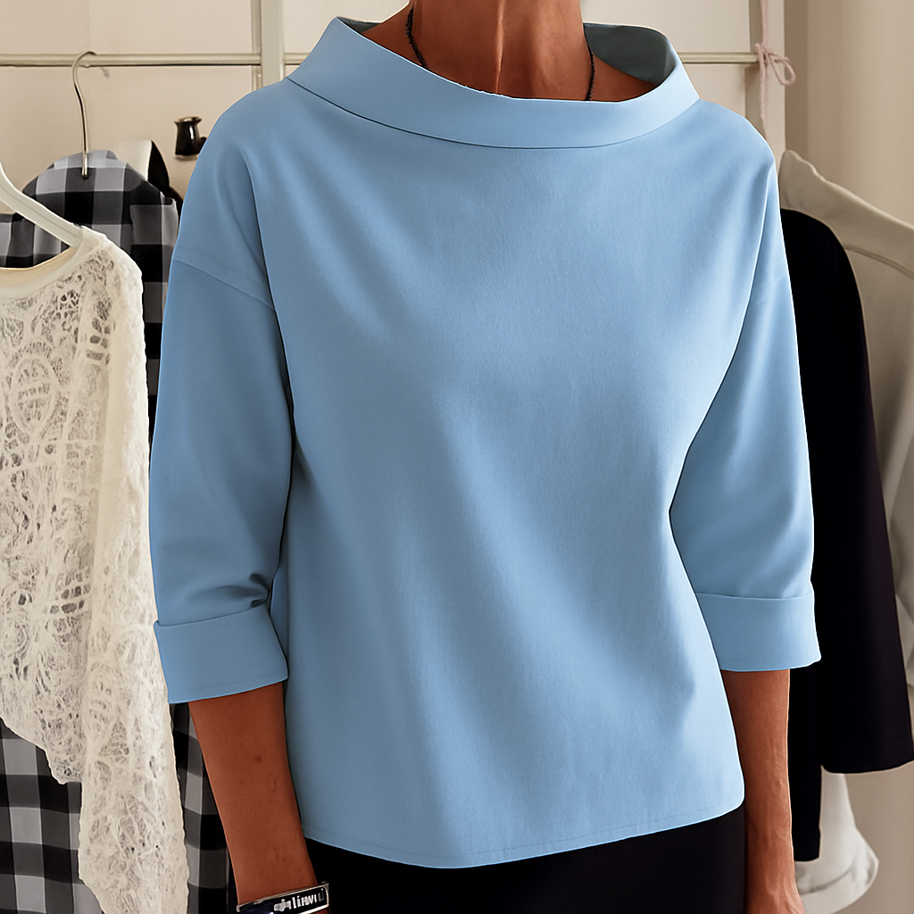 Pax Top | Women's Autumn Casual Wide Lapel Half Turtleneck