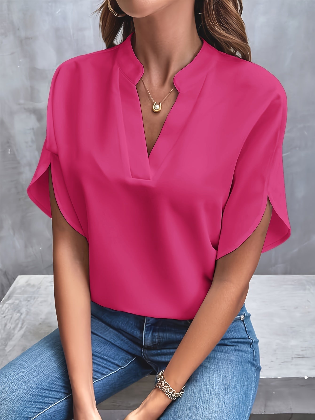 Zandra Blouse | Women’s Lightweight Elegant Blouse with Soft Drape and Classic Collar