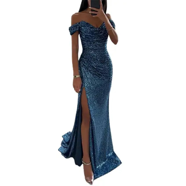 Fanya Dress | Elegant Off-Shoulder Evening Gown