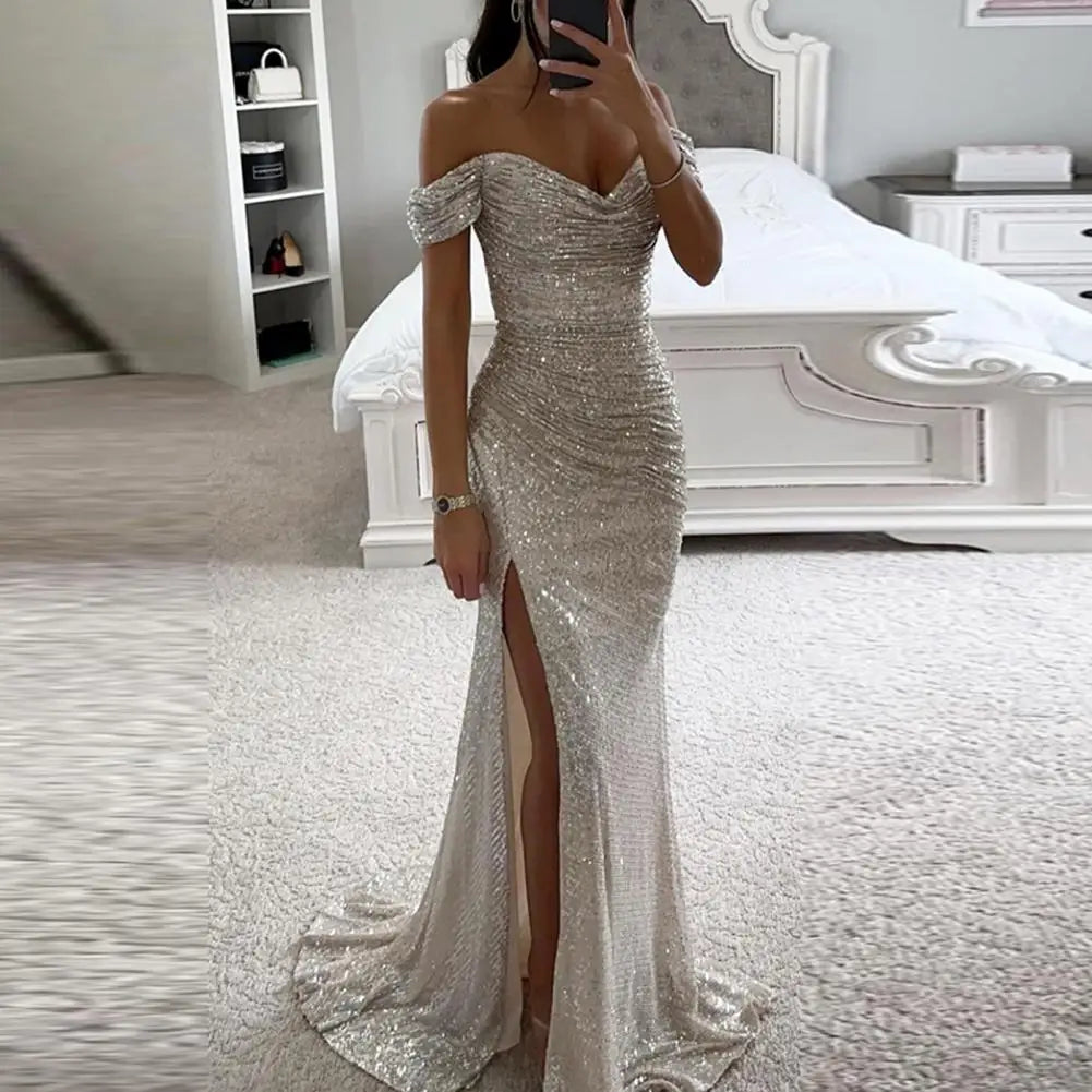 Fanya Dress | Elegant Off-Shoulder Evening Gown