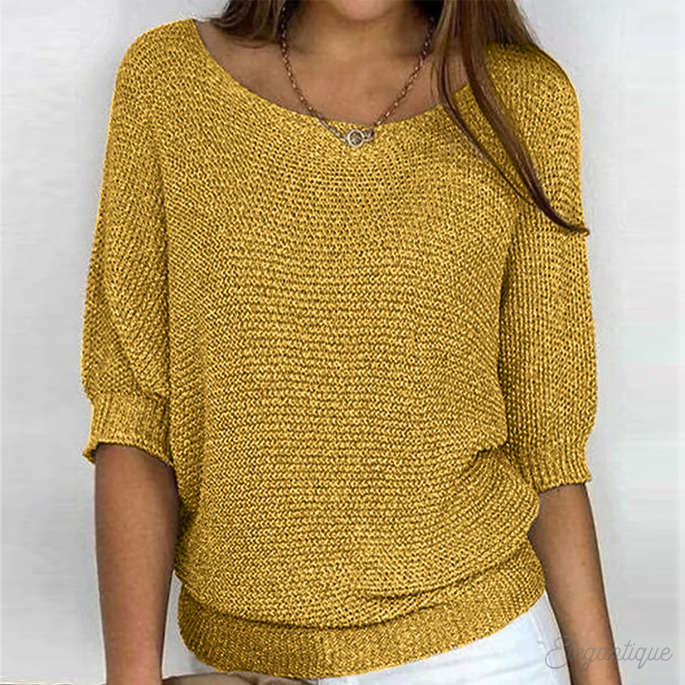 Paloma Jumper | Women's Autumn Solid Knit Short Sleeve Jumper