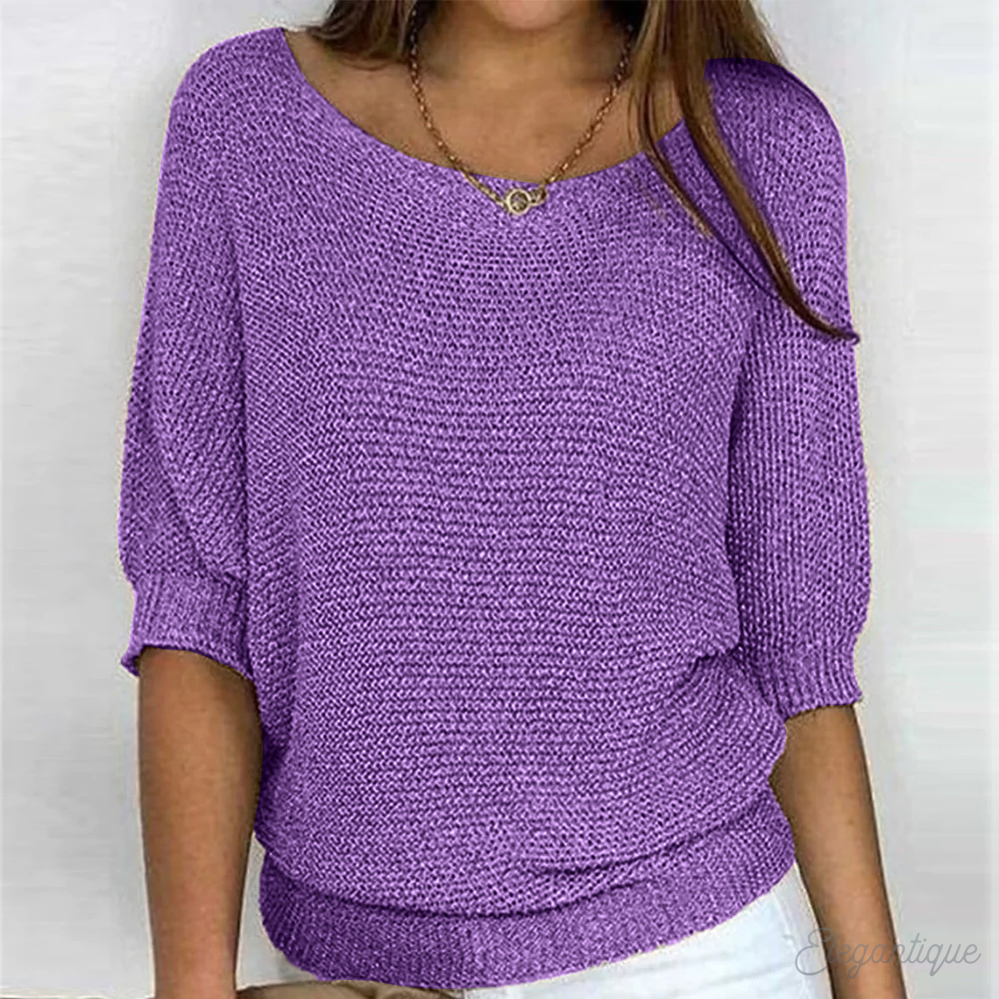 Paloma Jumper | Women's Autumn Solid Knit Short Sleeve Jumper